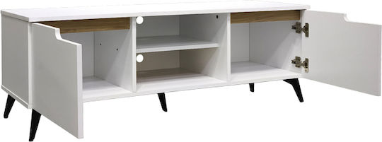 Έπιπλο Τηλεόρασης Kemvio Λευκό Μ120xΠ38xΥ44cm