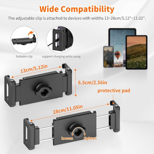 Xxzu Trepied Suport Tabletă Telefon Înălțime Reglabilă 182cm Cap Rotativ 360° Pliabil Universal