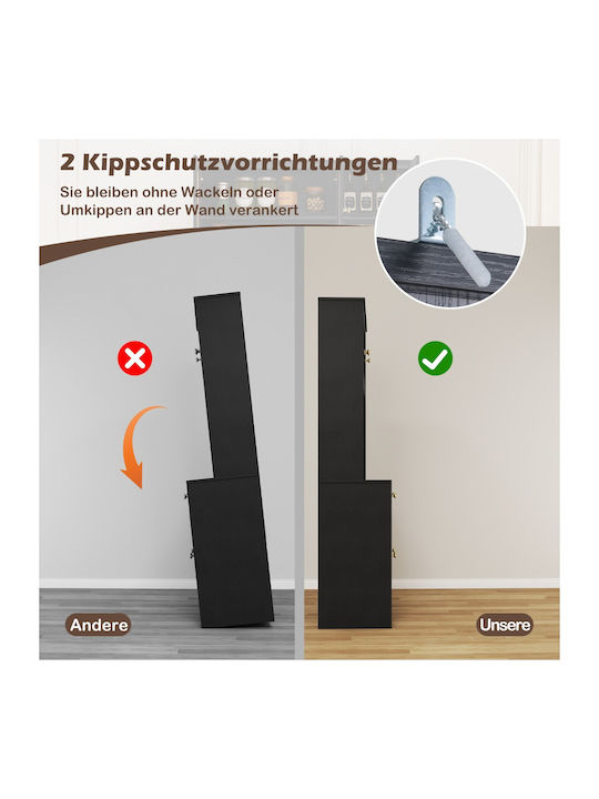 Küchenschrank Schwarz 180x40x100cm KC57392DE-DK