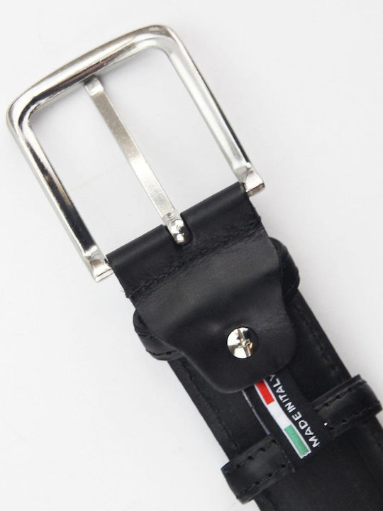 Men's Leather Belt Navy Blue
