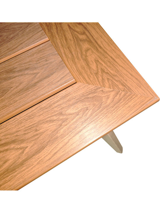 Bar Table for Small Outdoor Spaces Aluminum with Wooden Surface Synergy Cappuccino 80x80x74cm