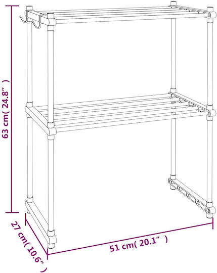 vidaXL Suport Pentru Cuptor Cu Microunde Metalic 51x27x63cm Alb