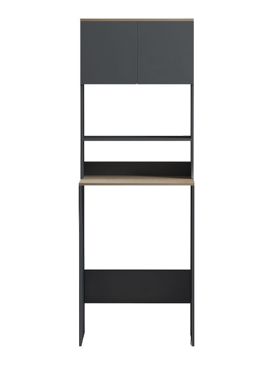 Desk Chaxe Wooden with Bookcase Anthracite-Sonoma 65x32.5x183.6cm