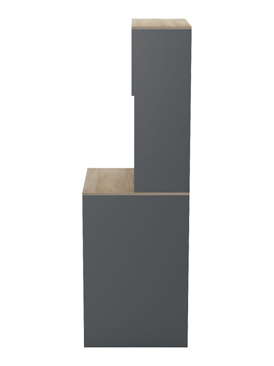 Desk Chaxe Wooden with Bookcase Anthracite-Sonoma 65x32.5x183.6cm