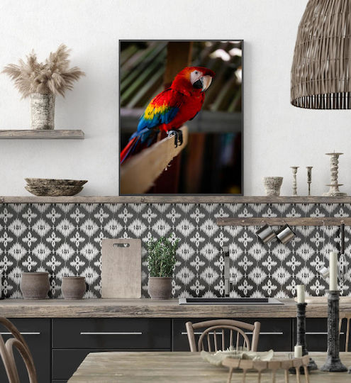 Πίνακας Colorful Parrot On A Perch Πολύχρωμος Παπαγάλος Μια Πέρκα 70x100