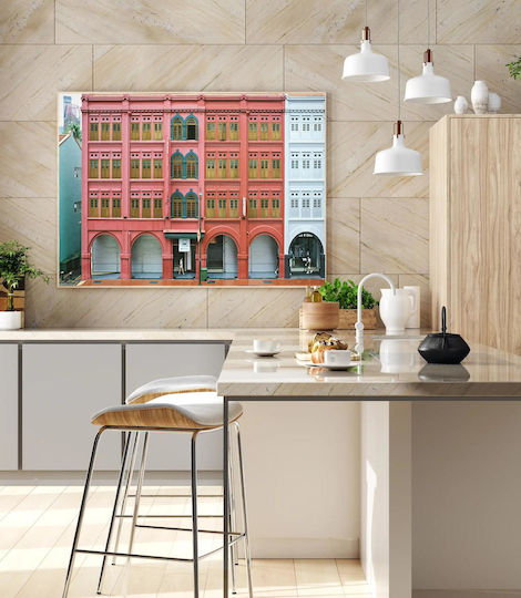 iLovePrints Gemälde Bunte Urbane Architektur 150x100