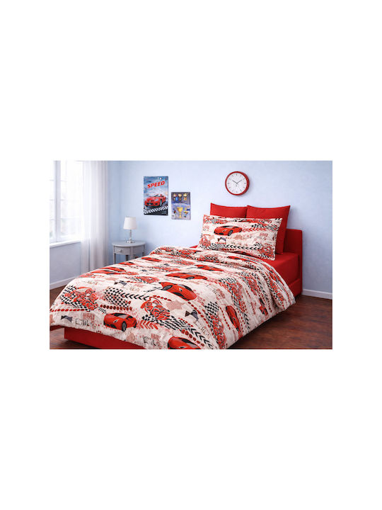 SteweHome Set Kids Single Duvet Cover With Pillowcase White 100x200cm