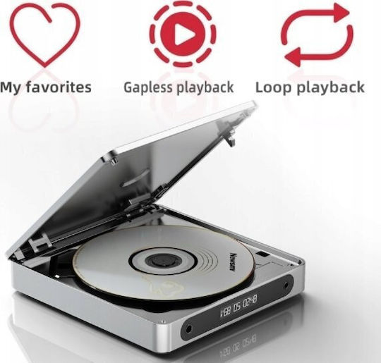 Fiio Dm13 Player Cd Portabil Bluetooth 5.1 Suport Multi-format Ieșire Duală 3.5mm/4.4mm Baterie 1000mah Argintiu