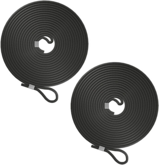 Relaxdays Set 2 Black Rubber Cords Black 750x0.5x3 Cm