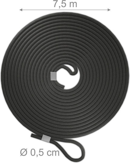 Relaxdays Set 2 Black Rubber Cords Black 750x0.5x3 Cm