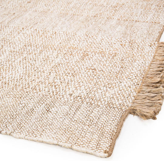 Royal Carpet Royal 160x230 cm Handgefertigter Sommerteppich aus Jute, gebleicht