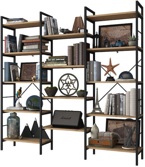 Metal Wall Bookcase Brown 172x30cm