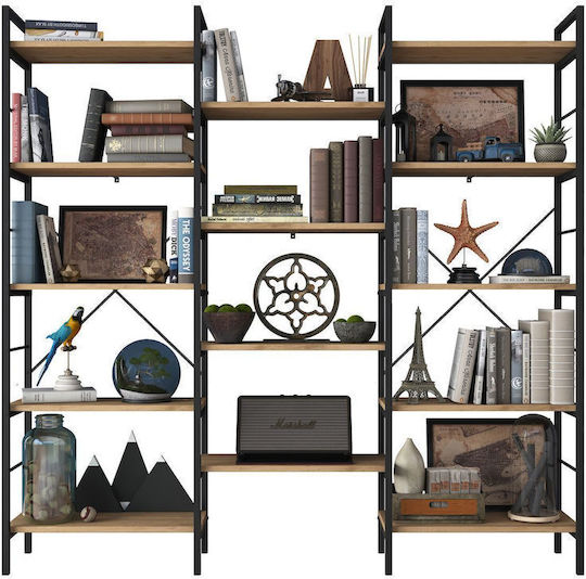 Metal Wall Bookcase Brown 172x30cm