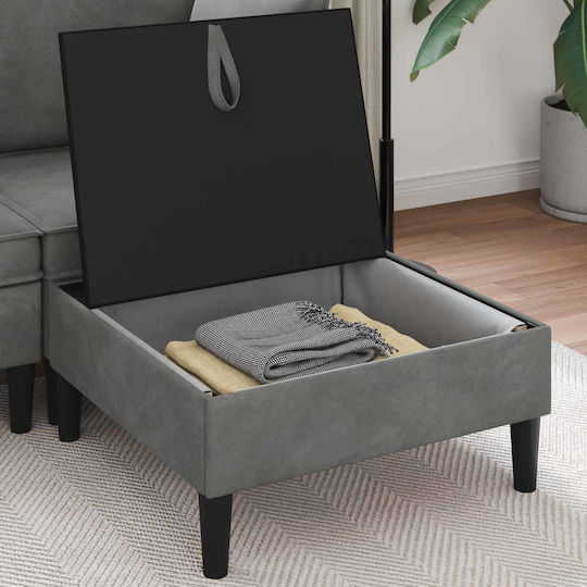vidaXL Hocker Für Das Wohnzimmer Mit Stauraum Bezogen Mit Samt Dunkelgrau