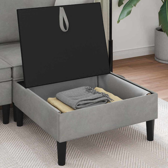 vidaXL Hocker Für Das Wohnzimmer Mit Stauraum Mit Samt Offen Grau
