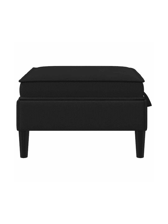 Living Room Stools With Storage Space Upholstered In Black Velvet
