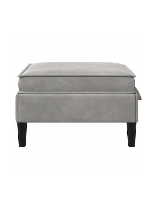Living Room Stools With Storage Space Upholstered In Light Gray Velvet