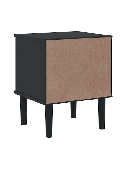 Nachttisch Senja Holz Schwarz 40x35x48cm