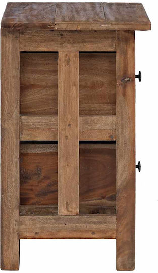 Нощно Шкафче От Масивно Дърво Кафяво 40x30x51см