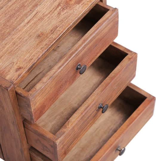 Bedside Table Made of Solid Wood Beige 35x25x35cm