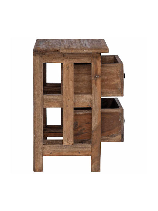 Bedside Table Made of Solid Brown Wood 40x30x51cm