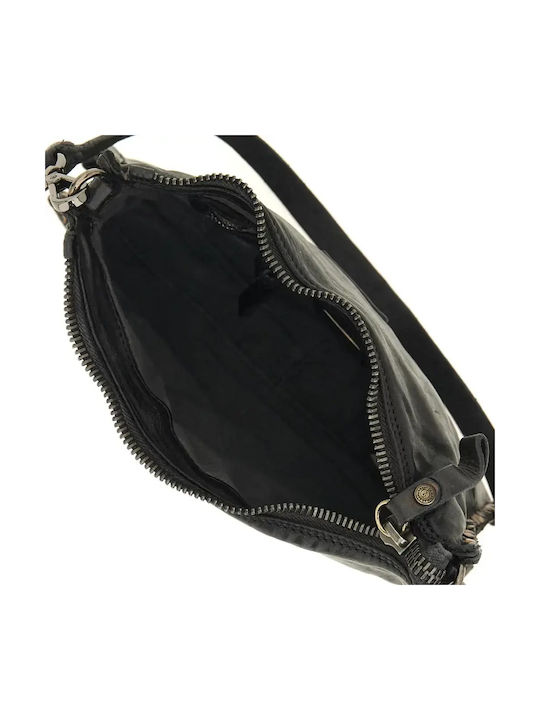 Leder Damen Schultertasche Schwarze