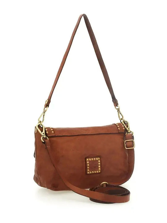 Leder Damen Schultertasche Tabac