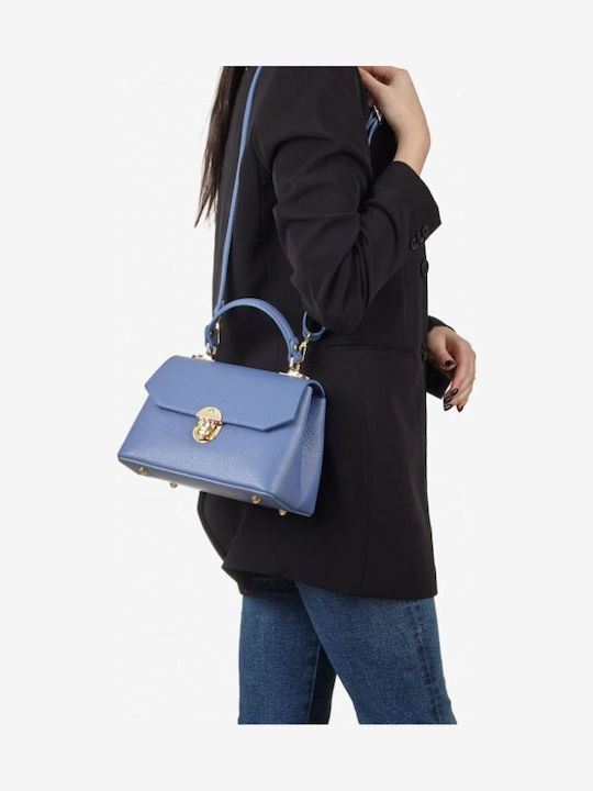 Leather Women's Shoulder Bag Blue