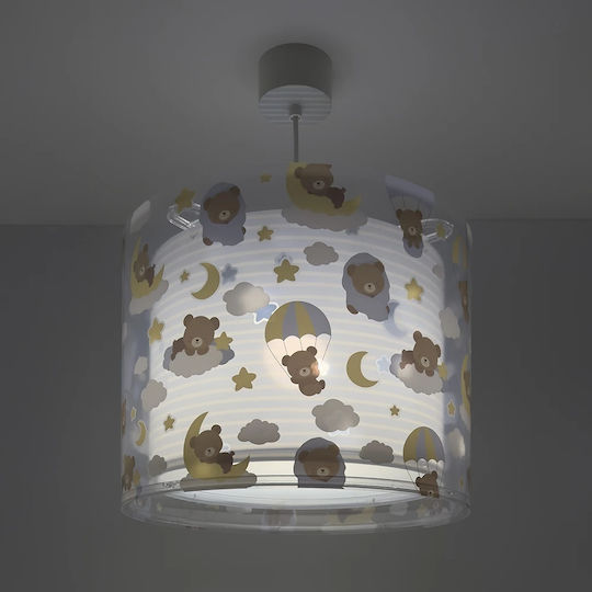 Ango Baby Teddy Einfaches Licht Kinderzimmer-Deckenleuchte Kremasto aus Kunststoff 15W mit E27 Fassung Blau 25cm