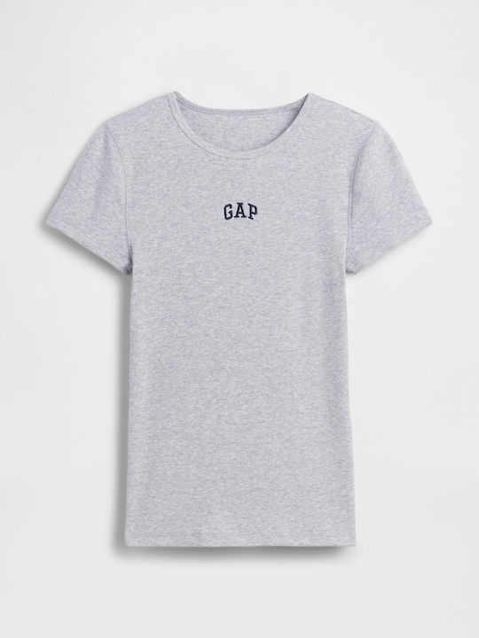 Women's Crop Top Cotton Short Sleeve Lt Grey Heather