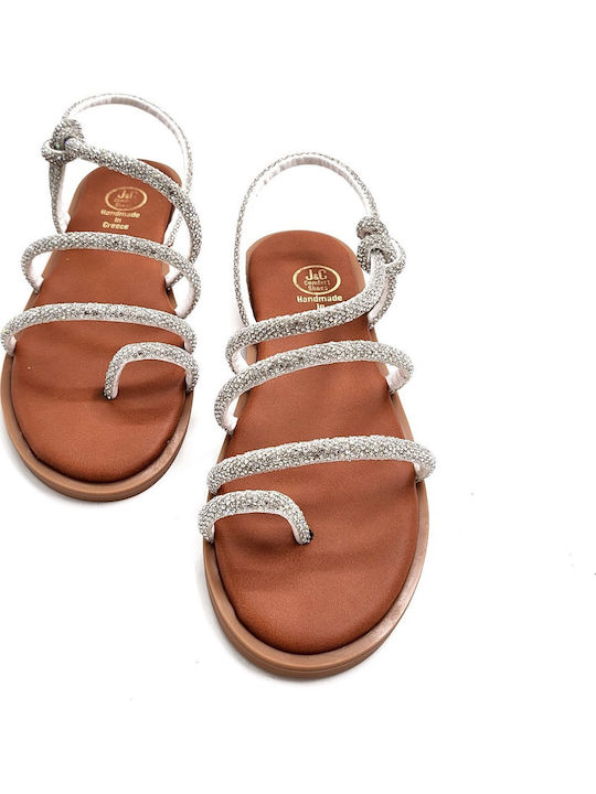 Leather Women's Flat Sandals White