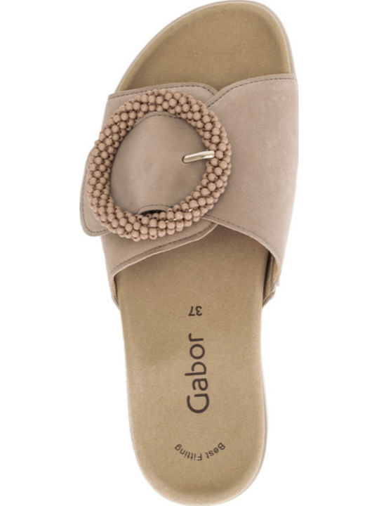 Leder Damen Anatomisch Flache Sandalen Braun