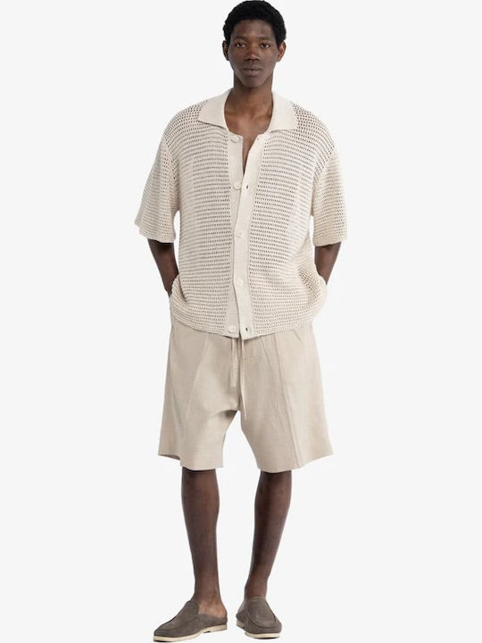 Short Sleeve Beige Shirt