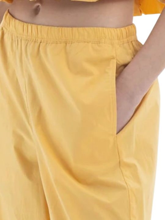 Γυναικείο Υφασμάτινο Παντελόνι Yellow