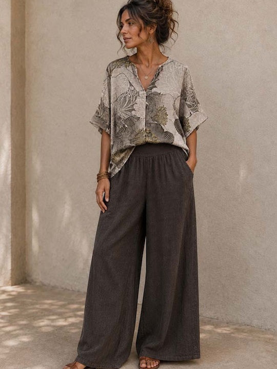 Damen Leinen Pantaloona Coconut Braune