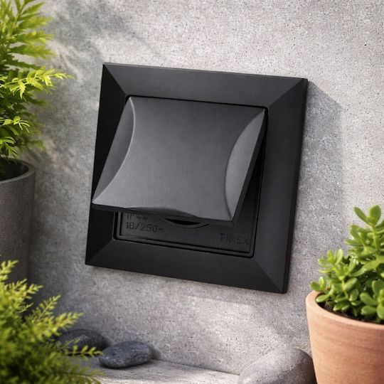Einzeln Schwarze Elektrische Wandsteckdose 16a Ip20 1 Stück