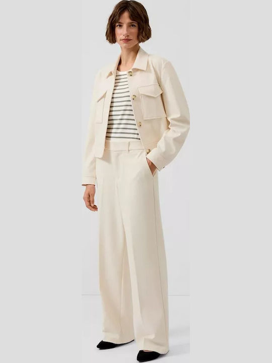 Women's Fabric Trousers Beige