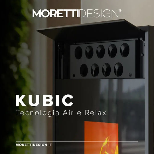 Moretti Kubic Pellet Stove Air Heater Air Duct Connection 12.7kW Black