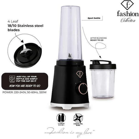 Berlinger Haus Fashion TV Blender with Stainless Steel Jug 300 ml 300W Black