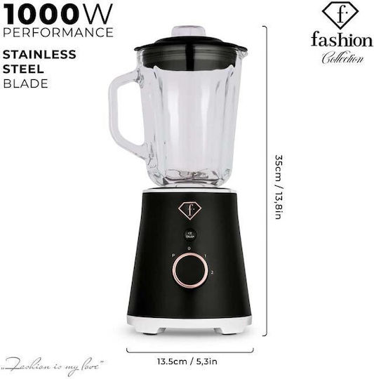 Berlinger Haus Fashion TV Blender with Plastic Jug 1.5 lt 1000W Black