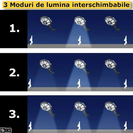 Lampă Solară de Perete cu Senzor de Mișcare Fotocelulă și Telecomandă IP65