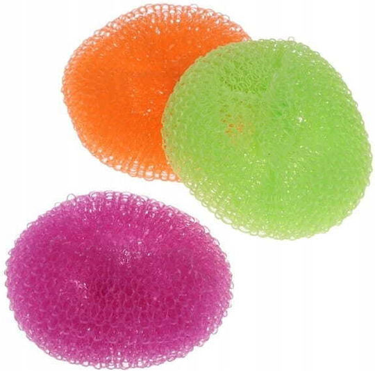 Plastic Kitchen Sponge Washing Dishes Scouring Pad 3 Pcs