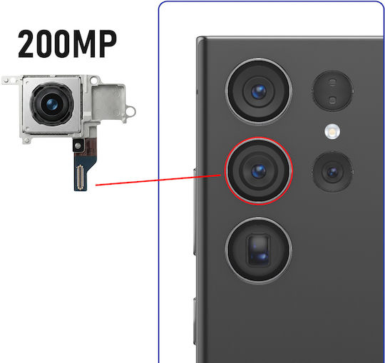 Clappio Cameră Principală Din Spate Galaxy S23 Ultra Senzor Unghi Larg 200mp Gri