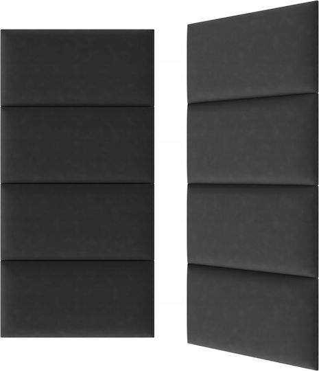 3D Πάνελ Τοίχου από MDF με Κόλλα / Αυτοκόλλητο Γκρι 60x30εκ.