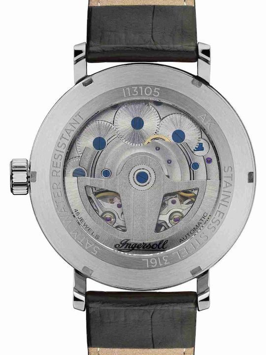 Ingersoll Tennessee Men's Automatic Watch with Black Leather Strap