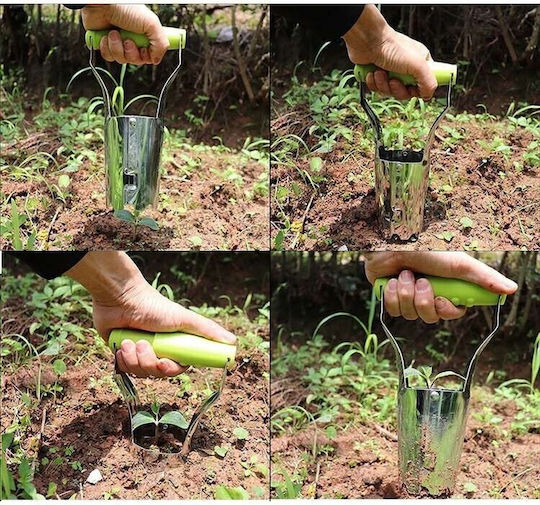 Transplantator Agricol Cilindric Alista Home Oțel Plastic Diametru 6 Cm Mâner Flexibil 23 X 6 X 13 Cm Verde