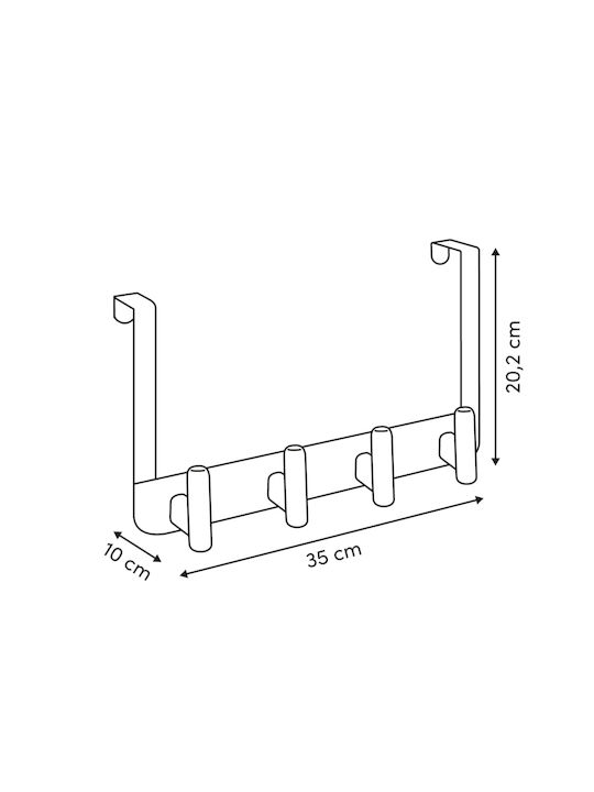 5Five Door Hook Cassie 5 Slots Metallic 35x10x20cm