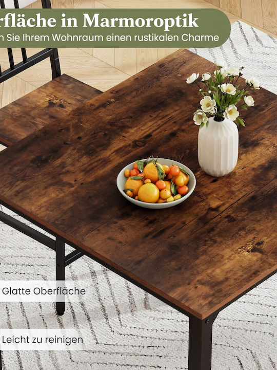 Bar Table with 4 Stools 90x90cm