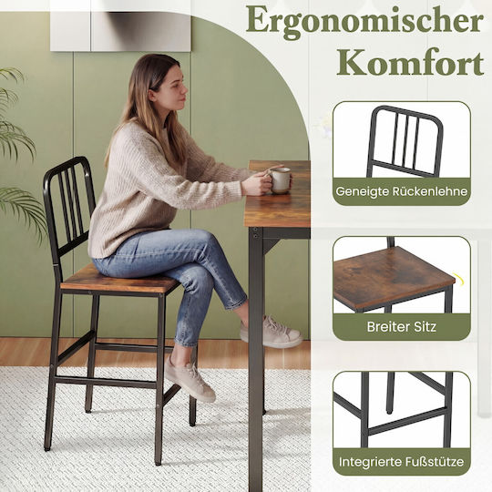Costway Erweiterbares Bar Set Mit 4 Hockern 90x90cm