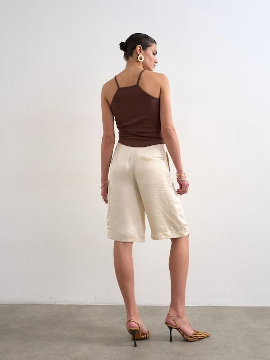 Women's High Waist Shorts Beige